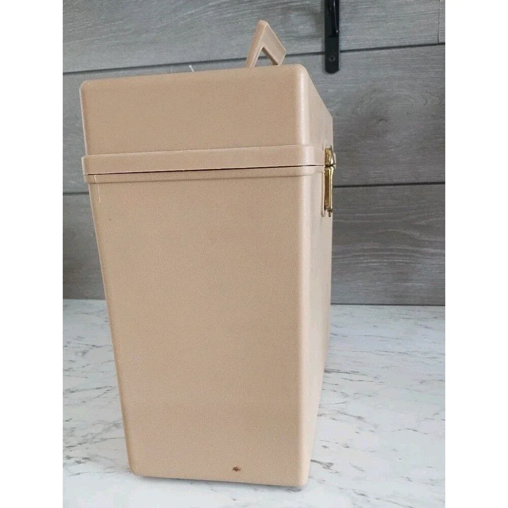 VTG Ballonoff Porta Personal File Box Beige Original Stackable With Key Plastic